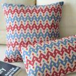 Blue And Red Waves Decorat..